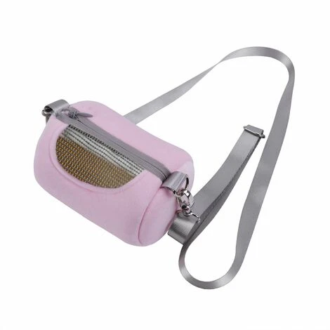 Mignon Sac Bandoulière Pour Hamster Sac De Transport Pour Hérisson Chaton Sacoche Avec Fenêtre De Maille Pour Voyage Vacances Promenade, Rose 3 Mignon Sac Bandoulière Pour Hamster Sac De Transport Pour Hérisson Chaton Sacoche Avec Fenêtre De Maille Pour Voyage Vacances Promenade, Rose – Image 3