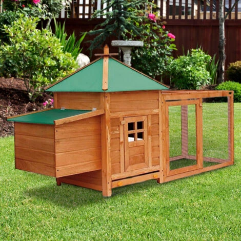 Poulailler En Bois Et Métal Galvanisé Gardiun Indiana 73x196x99 Cm Pour 2 Poules Avec Rampe Et Deux Perchoirs Toit à 4 Pentes 2 Poulailler En Bois Et Métal Galvanisé Gardiun Indiana 73x196x99 Cm Pour 2 Poules Avec Rampe Et Deux Perchoirs Toit à 4 Pentes – Image 2