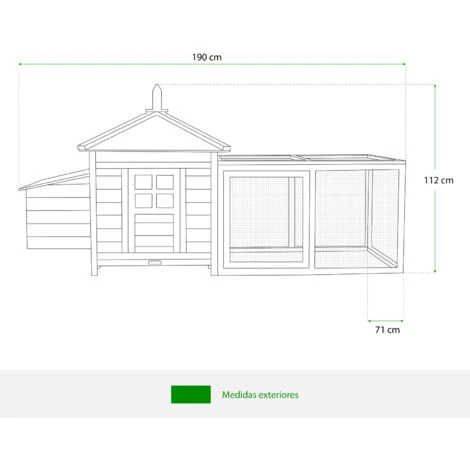 Poulailler En Bois Et Métal Galvanisé Gardiun Indiana 73x196x99 Cm Pour 2 Poules Avec Rampe Et Deux Perchoirs Toit à 4 Pentes 4 Poulailler En Bois Et Métal Galvanisé Gardiun Indiana 73x196x99 Cm Pour 2 Poules Avec Rampe Et Deux Perchoirs Toit à 4 Pentes – Image 4