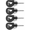 4x Isolateur Cloture électrique Kombi Universel Noir à Visser Dans Piquet Bois Fil Corde Cordon Chevaux Vache Mouton Gibier