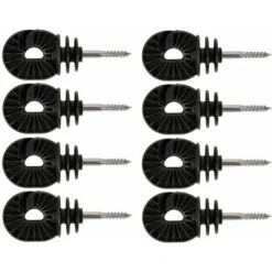 8x Isolateur Cloture électrique Grand Modèle Pour Ruban De 12,5mm Universel Noir à Visser Dans Piquet Bois Fil Corde Cordon Chevaux Vache Mouton Gibier