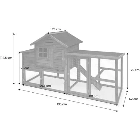 Poulailler En Bois GELINE. 4 Poules. Cage à Poule Avec Enclos 2 Poulailler En Bois GELINE. 4 Poules. Cage à Poule Avec Enclos – Image 2
