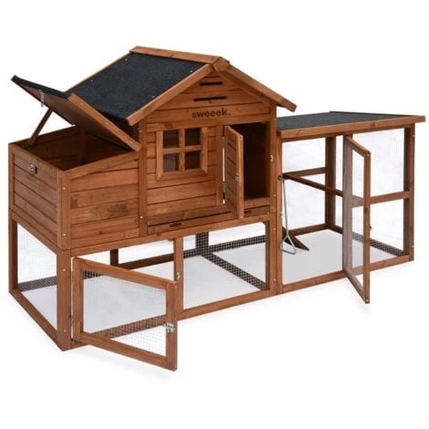 Poulailler En Bois GELINE. 4 Poules. Cage à Poule Avec Enclos 3 Poulailler En Bois GELINE. 4 Poules. Cage à Poule Avec Enclos – Image 3