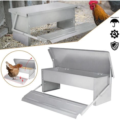 Froadp 5KG Mangeoire Automatique Avec Pieds Anti Rats Et Couvercle étanche, Distributeurs De Nourriture Volailles Avec Pédale, Distributeur D'aliments En Métal Mangeoires Pour Canards Poules 1 Froadp 5KG Mangeoire Automatique Avec Pieds Anti Rats Et Couvercle étanche, Distributeurs De Nourriture Volailles Avec Pédale, Distributeur D'aliments En Métal Mangeoires Pour Canards Poules