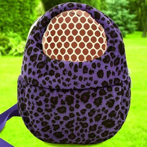 Sac De Transport Pour Animal Domestique - Bandoulière Réglable Avec Bol Pour Petits Animaux - Mangeoire Pour Lapin - Sac De Voyage Respirant - Taille S : 18 X 13 Cm - Léopard Violet 5 Sac De Transport Pour Animal Domestique - Bandoulière Réglable Avec Bol Pour Petits Animaux - Mangeoire Pour Lapin - Sac De Voyage Respirant - Taille S : 18 X 13 Cm - Léopard Violet – Image 5