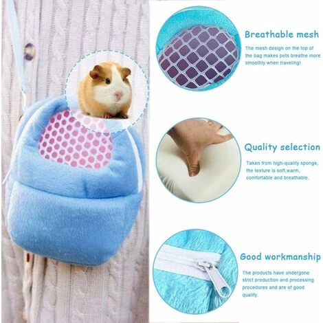 Transporteur De Hamster, Transporteur D'animaux, Pour Dormir Chaud Sac Suspendu Pour Petits Animaux De Compagnie Hérisson Planeur De Sucre écureuil Lapin (M, Bleu) 3 Transporteur De Hamster, Transporteur D'animaux, Pour Dormir Chaud Sac Suspendu Pour Petits Animaux De Compagnie Hérisson Planeur De Sucre écureuil Lapin (M, Bleu) – Image 3