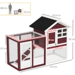 PawHut Clapier Cage à Lapins Multi-équipé : Niche Supérieure Avec Rampe, Plateau Excrément, Fenêtre + Enclos Extérieur Sécurisé 2 Portes 122L X 63l X 92H Cm Rouge Brique 7 PawHut Clapier Cage à Lapins Multi-équipé : Niche Supérieure Avec Rampe, Plateau Excrément, Fenêtre + Enclos Extérieur Sécurisé 2 Portes 122L X 63l X 92H Cm Rouge Brique -Trixie || Flamingo Soldes Magasin 6812288 3