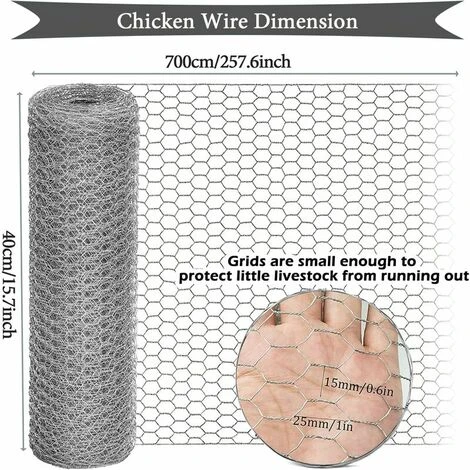 Grillage à Poules Hexagonal Galvanisé - 7 M X 04 M - Pour Travaux Manuels Ou Décoration D'intérieur - Avec Pince Coupante Et Gants Cisea 2 Grillage à Poules Hexagonal Galvanisé - 7 M X 04 M - Pour Travaux Manuels Ou Décoration D'intérieur - Avec Pince Coupante Et Gants Cisea – Image 2