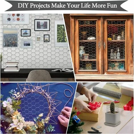 Grillage à Poules Hexagonal Galvanisé - 7 M X 04 M - Pour Travaux Manuels Ou Décoration D'intérieur - Avec Pince Coupante Et Gants Cisea 5 Grillage à Poules Hexagonal Galvanisé - 7 M X 04 M - Pour Travaux Manuels Ou Décoration D'intérieur - Avec Pince Coupante Et Gants Cisea – Image 5