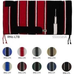 Bleu Noir Rn1-Lti - Tapis De Selle Western En Tissu Et Feutre Navajo Avec Renfort En Cuir