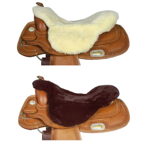 Marron - Housse En Peau De Mouton Pour Selle Western 2 Marron - Housse En Peau De Mouton Pour Selle Western – Image 2