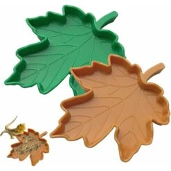 Héloise Plat Bol De Nourriture Eau, 2 Pièces Feuille En Forme De Nourriture Eau Bols Bol D'alimentation Gamelle Pour Reptile Pour Boire Et Manger De Tortue Maïs Serpent Animal De Compagnie Rampant