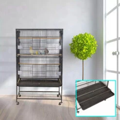 Froadp Cages à Oiseaux 79 X 51,8 X 132 Cm, Avec Roulettes Et 2 Étages Support -Trixie || Flamingo Soldes Magasin 69633080 3