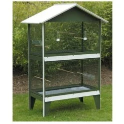 Merkloos Volière Nr 16 Vert Avec Toit Blanc 122 X93 X173cm -Trixie || Flamingo Soldes Magasin 6986260 3