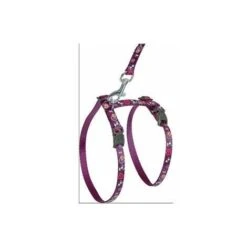Flamingo Harnais Pour Chat + Laisse Ziggi Motif Souris Lilac 20-35cm 10mm