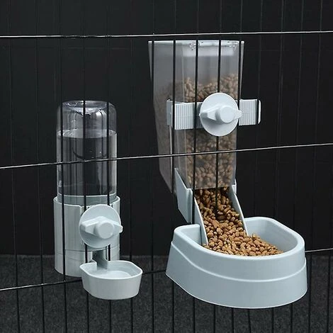 Cage D'alimentation Automatique Pour Animaux De Compagnie Bol Suspendu Bouteille D'eau Distributeur De Récipient De Nourriture Pour Chiot Chats Lapin Oiseaux (bleu) 1 Cage D'alimentation Automatique Pour Animaux De Compagnie Bol Suspendu Bouteille D'eau Distributeur De Récipient De Nourriture Pour Chiot Chats Lapin Oiseaux (bleu)