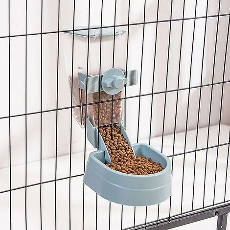 Cage D'alimentation Automatique Pour Animaux De Compagnie Bol Suspendu Bouteille D'eau Distributeur De Récipient De Nourriture Pour Chiot Chats Lapin Oiseaux (bleu) 4 Cage D'alimentation Automatique Pour Animaux De Compagnie Bol Suspendu Bouteille D'eau Distributeur De Récipient De Nourriture Pour Chiot Chats Lapin Oiseaux (bleu) – Image 4
