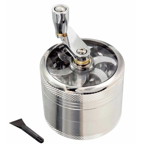 Grinder Moulin à Herbes, Grinder En Zinc Moulin à épice 55mm Moulin En 4 Pièces Grinder Avec Manivelle, Pollen Crusher, Moulin à épices Avec Double Chambre Et Récupérateur De Pollen 1 Grinder Moulin à Herbes, Grinder En Zinc Moulin à épice 55mm Moulin En 4 Pièces Grinder Avec Manivelle, Pollen Crusher, Moulin à épices Avec Double Chambre Et Récupérateur De Pollen