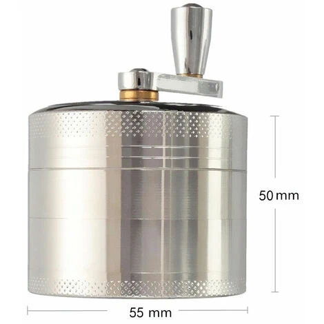 Grinder Moulin à Herbes, Grinder En Zinc Moulin à épice 55mm Moulin En 4 Pièces Grinder Avec Manivelle, Pollen Crusher, Moulin à épices Avec Double Chambre Et Récupérateur De Pollen 2 Grinder Moulin à Herbes, Grinder En Zinc Moulin à épice 55mm Moulin En 4 Pièces Grinder Avec Manivelle, Pollen Crusher, Moulin à épices Avec Double Chambre Et Récupérateur De Pollen – Image 2