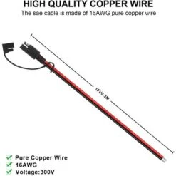 Lot De 2 Câbles D'extension SAE SAE Quick Connector Disconnect Plug Pour RV Trolling Motor Solar Panel (16AWG) -Trixie || Flamingo Soldes Magasin 71339681 3