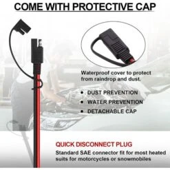 Lot De 2 Câbles D'extension SAE SAE Quick Connector Disconnect Plug Pour RV Trolling Motor Solar Panel (16AWG) -Trixie || Flamingo Soldes Magasin 71339681 4
