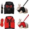 Harnais Lapin Réglable, 2 Pcs Harnais De Lapin Avec Laisse De Remorquage élastique Harnais Doux Réglable Pour Petits Animaux Harnais De Jogging Marche Course Pour Animaux De Compagnie Lapin
