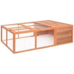 Cage Pour Animaux | Parc Enclos Pour Animaux De Jardin 150x100x50 Cm Bois De Sapin Massif 70888