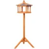 HOMCOM Mangeoire Sur Pied Nichoir A Plateau Station A Oiseau Bois Pour Exterieur 113 Cm
