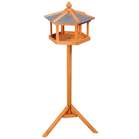 HOMCOM Mangeoire Sur Pied Nichoir A Plateau Station A Oiseau Bois Pour Exterieur 113 Cm 4 HOMCOM Mangeoire Sur Pied Nichoir A Plateau Station A Oiseau Bois Pour Exterieur 113 Cm – Image 4