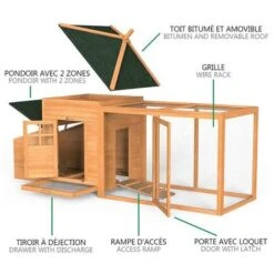 Grand Poulailler En Bois Avec Pondoir Et Perchoir -Trixie || Flamingo Soldes Magasin 72635044 4