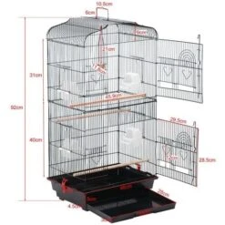 Yaheetech Cage Oiseaux Volière Portable Pour Perruche Perroquet Canari Inséparable Mandarins Avec 4 Perchoirs Mangeoire 46 X 35 X 104,5cm 7 Yaheetech Cage Oiseaux Volière Portable Pour Perruche Perroquet Canari Inséparable Mandarins Avec 4 Perchoirs Mangeoire 46 X 35 X 104,5cm -Trixie || Flamingo Soldes Magasin 74506073 4