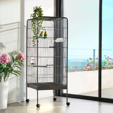 Cage à Oiseaux 146 Cm - Volière, Volière à Roulettes, Volière Pour Oiseaux Exotiques 2 Cage à Oiseaux 146 Cm - Volière, Volière à Roulettes, Volière Pour Oiseaux Exotiques – Image 2