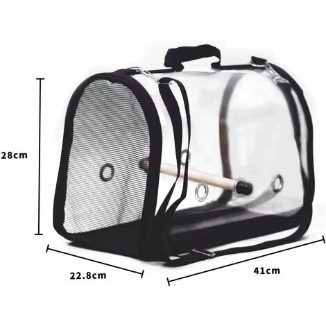Transporteur D'oiseaux Léger, Sac à Main Respirant Transparent De Perroquet De Cage De Voyage D'oiseau De PVC Avec Un Bâton En Bois 4 Transporteur D'oiseaux Léger, Sac à Main Respirant Transparent De Perroquet De Cage De Voyage D'oiseau De PVC Avec Un Bâton En Bois – Image 4