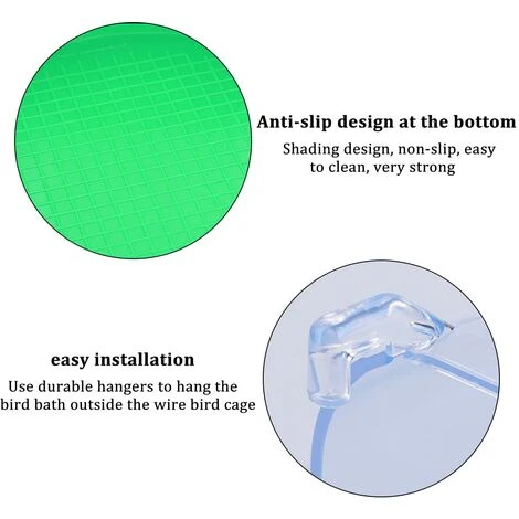 2PCS Baignoire Pour Oiseaux,Baignoire Bird Bain D'oiseau Cage Baignoire Oiseaux Baignoire Suspendue Avec Crochets Fournitures De Cage à Oiseaux Pour Oiseaux Canaries Budgies Et Perroquet 3 2PCS Baignoire Pour Oiseaux,Baignoire Bird Bain D'oiseau Cage Baignoire Oiseaux Baignoire Suspendue Avec Crochets Fournitures De Cage à Oiseaux Pour Oiseaux Canaries Budgies Et Perroquet – Image 3
