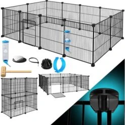 KESSER® Parc Enclos Grillagé Pour Lapins En Métal Grillagé XXL Avec Porte Enclos Pour Petits Animaux Cochons D'Inde Enclos Libre, Cage Pour Petits Animaux Parc Grillagé Pour Lapins Pour L'intérieur -