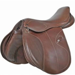 17,5, Marron Foncé 2100: Selle D'obstacle En Cuir De Vache Modèle Canyon