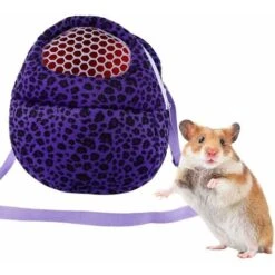 Sac De Voyage En Peluche En Maille Respirante Pour Souris (violet Léopard L), Kueatily