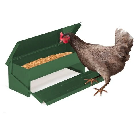 Mangeoire XL Verte Pour Poules Distributeur Automatique à Pédale En Acier 5 KG 1 Mangeoire XL Verte Pour Poules Distributeur Automatique à Pédale En Acier 5 KG
