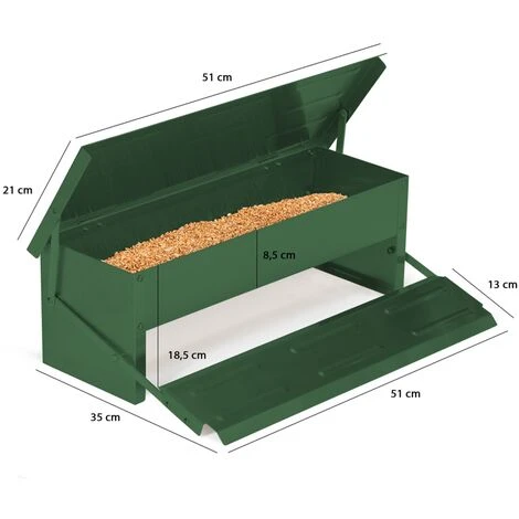Mangeoire XL Verte Pour Poules Distributeur Automatique à Pédale En Acier 5 KG 5 Mangeoire XL Verte Pour Poules Distributeur Automatique à Pédale En Acier 5 KG – Image 5