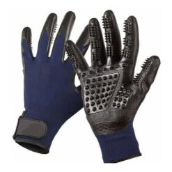 Gant Brosse Chat Gants Poils Animaux, Gant De Toilettage Chat Brosse De Massage Chien Gant De Nettoyage Pour Animaux Cheval 1 Paire Bleu 24X17cm,