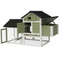 Poulailler En Bois Blanc Et Vert GALINETTE. 3 Poules. Cage à Poule Avec Enclos 9 Poulailler En Bois Blanc Et Vert GALINETTE. 3 Poules. Cage à Poule Avec Enclos -Trixie || Flamingo Soldes Magasin 81159086 5