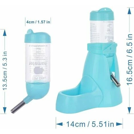 Distributeur D'eau Pour Petits Animaux, Hamster, Cochon D'Inde, Lapin, Rat, Furet, Gerbille, Chinchilla, 80ml, Bleu 2 Distributeur D'eau Pour Petits Animaux, Hamster, Cochon D'Inde, Lapin, Rat, Furet, Gerbille, Chinchilla, 80ml, Bleu – Image 2