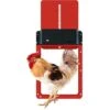 Porte De Poulailler Automatique, Ouvre-porte De Poulailler Avec Capteur De Lumière, Porte De Poulet Rechargeable, à Piles, élevage De Poulets En Toute Sécurité, Rouge 35 X 24 X 3,7 Cm