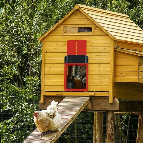 Porte De Poulailler Automatique, Ouvre-porte De Poulailler Avec Capteur De Lumière, Porte De Poulet Rechargeable, à Piles, élevage De Poulets En Toute Sécurité, Rouge 35 X 24 X 3,7 Cm 5 Porte De Poulailler Automatique, Ouvre-porte De Poulailler Avec Capteur De Lumière, Porte De Poulet Rechargeable, à Piles, élevage De Poulets En Toute Sécurité, Rouge 35 X 24 X 3,7 Cm – Image 5