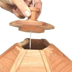 Mangeoire à Oiseaux Avec Toit En Bois - 6 Perchoirs - Suspendue Ou à Poser - 26 X 22 Cm Hexagonale -Trixie || Flamingo Soldes Magasin 81923244 4