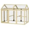 PawHut Enclos Poulailler Chenil 1,23 M² - Parc Grillagé Dim 140L X 88,5l X 106H Cm - 2 Portes Verrouillables - Bois Sapin