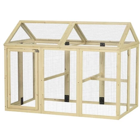 PawHut Enclos Poulailler Chenil 1,23 M² - Parc Grillagé Dim 140L X 88,5l X 106H Cm - 2 Portes Verrouillables - Bois Sapin 1 PawHut Enclos Poulailler Chenil 1,23 M² - Parc Grillagé Dim 140L X 88,5l X 106H Cm - 2 Portes Verrouillables - Bois Sapin