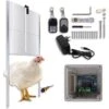 Froadp Porte à Poules Électrique Automatique En Aluminium, Avec Capteurs De Lumière, Minuterie, Et Télécommande (Type B, 30x30cm)
