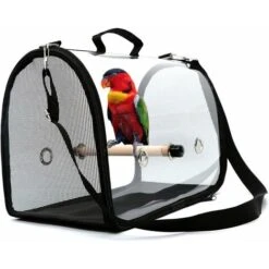 ZXPASRA Transporteur D'oiseaux Léger, Sac à Main Respirant Transparent De Perroquet De Cage De Voyage D'oiseau De PVC Avec Un Bâton En Bois