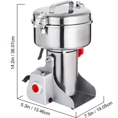 VEVOR Moulin A Grains Electrique Commercial Capacite 1000g Broyeur A Cereales En Acier Inoxydable 25000tr/min Concasseur A Mais A Epices Fonction 5 Minutes Machine A Poudre 2000W Pour Cafe Soja Ble 2 VEVOR Moulin A Grains Electrique Commercial Capacite 1000g Broyeur A Cereales En Acier Inoxydable 25000tr/min Concasseur A Mais A Epices Fonction 5 Minutes Machine A Poudre 2000W Pour Cafe Soja Ble – Image 2